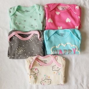 NWOT Gerbers 5 pack short sleeve onsies
